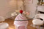 Barový stolek ICE CREAM 90 CM růžový/bílý Barový stolek ICE CREAM 90 CM růžový/bílý