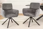2SET jídelní židle UNIQUE šedá/černá otočná 2SET jídelní židle UNIQUE šedá/černá otočná