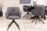 2SET židlo-křeslo EUPHORIA šedá kůže otočná 180° 2SET židlo-křeslo EUPHORIA šedá kůže otočná 180°