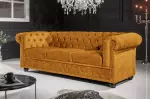 Pohovka CHESTERFIELD 3M 205 CM tmavě žlutá samet Pohovka CHESTERFIELD 3M 205 CM tmavě žlutá samet