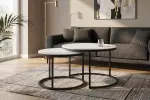 2SET konferenční stolek ELEGANCE 75 CM keramika vzhled bílý mramor 2SET konferenční stolek ELEGANCE 75 CM keramika vzhled bílý mramor