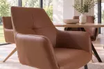 Jídelní židle ALMARA otočná 360° koňakově hnědá/přírodní pravá kůže Jídelní židle ALMARA otočná 360° koňakově hnědá/přírodní pravá kůže