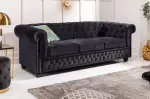 Pohovka CHESTERFIELD 3M 205 CM černá samet Pohovka CHESTERFIELD 3M 205 CM černá samet