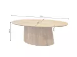 Oválný jídelní stůl ART DECO 220 CM krémový masiv mango Oválný jídelní stůl ART DECO 220 CM krémový masiv mango