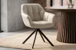 2SET jídelní židle PAPILLON béžová/černá pravá kůže otočná 2SET jídelní židle PAPILLON béžová/černá pravá kůže otočná