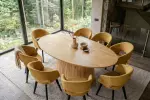 Oválný jídelní stůl ART DECO 220 CM krémový masiv mango Oválný jídelní stůl ART DECO 220 CM krémový masiv mango