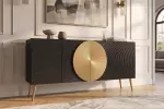 Komoda AURUM 180 CM černá/zlatá masiv mango Komoda AURUM 180 CM černá/zlatá masiv mango