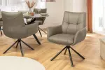 2SET jídelní židle SIGNATURE taupe/černá pravá kůže otočná 2SET jídelní židle SIGNATURE taupe/černá pravá kůže otočná