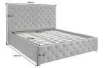 Postel s ÚP PARIS 160x200 CM šedá samet Postel s ÚP PARIS 160x200 CM šedá samet