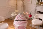 Barový stolek ICE CREAM 90 CM růžový/bílý Barový stolek ICE CREAM 90 CM růžový/bílý