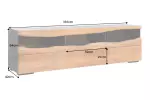 Televizní stolek GRAND s LED osvětlením 180 CM masiv akácie