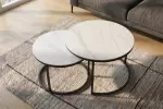 2SET konferenční stolek ELEGANCE 75 CM keramika vzhled bílý mramor 2SET konferenční stolek ELEGANCE 75 CM keramika vzhled bílý mramor