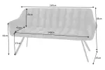 Stolová lavice PAPILLON 165 CM antracitová plochá tkanina Stolová lavice PAPILLON 165 CM antracitová plochá tkanina