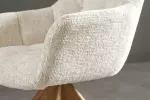 2SET jídelní židle PAPILLON šampaňská béžová/přírodní žinylková tkanina otočná