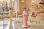 Barový stolek ICE CREAM 90 CM růžový/bílý Barový stolek ICE CREAM 90 CM růžový/bílý