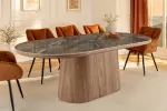Jídelní stůl UNIQUE 200 CM šedý mramor/dýha ořech Jídelní stůl UNIQUE 200 CM šedý mramor/dýha ořech