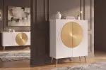 Vysoká komoda AURUM 120 CM bílá/zlatá masiv mango Vysoká komoda AURUM 120 CM bílá/zlatá masiv mango