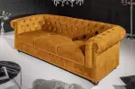 Pohovka CHESTERFIELD 3M 205 CM tmavě žlutá samet Pohovka CHESTERFIELD 3M 205 CM tmavě žlutá samet