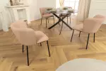 2SET jídelní židle LYON světle růžová manšestr 2SET jídelní židle LYON světle růžová manšestr