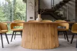 Oválný jídelní stůl ART DECO 220 CM krémový masiv mango Oválný jídelní stůl ART DECO 220 CM krémový masiv mango