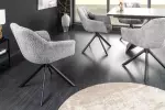 2SET jídelní židle PAPILLON šedá bouclé otočná 2SET jídelní židle PAPILLON šedá bouclé otočná