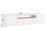 Závěsný televizní stolek LOFT 160 CM bílá/dub Závěsný televizní stolek LOFT 160 CM bílá/dub