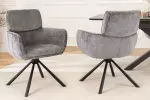 2SET jídelní židle UNIQUE šedá/černá otočná 2SET jídelní židle UNIQUE šedá/černá otočná