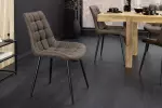 2SET jídelní židle ROADSTAR taupe/černá mikrovlákno