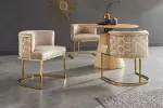 Jídelní židle ELEGANCE béžová/zlatá samet Jídelní židle ELEGANCE béžová/zlatá samet