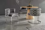 Jídelní židle ELEGANCE šedá/stříbrná samet Jídelní židle ELEGANCE šedá/stříbrná samet