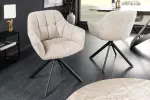 2SET jídelní židle PAPILLON béžová bouclé otočná 2SET jídelní židle PAPILLON béžová bouclé otočná