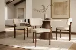 2SET jídelní židle BELLANO krémová béžová/hnědá