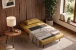 Rozkládací křeslo SMART MULTIFUNCTION 100 CM tmavě žluté samet Rozkládací křeslo SMART MULTIFUNCTION 100 CM tmavě žluté samet