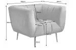 Křeslo NOBLESSE 106 CM šedé samet Křeslo NOBLESSE 106 CM šedé samet