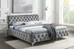 Postel MODERN BAROCCO 180x200 CM šedá samet Postel MODERN BAROCCO 180x200 CM šedá samet