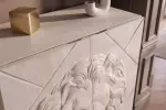 Vysoká komoda LION 3D 120 CM krémová masiv mango