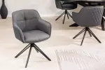 2SET židlo-křeslo EUPHORIA šedá kůže otočná 180° 2SET židlo-křeslo EUPHORIA šedá kůže otočná 180°