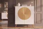 Vysoká komoda AURUM 120 CM bílá/zlatá masiv mango Vysoká komoda AURUM 120 CM bílá/zlatá masiv mango