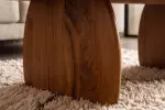 Oválný konferenční stolek SCULPTURA 110 CM hnědý masiv akácie
