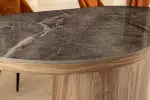 Jídelní stůl UNIQUE 200 CM šedý mramor/dýha ořech Jídelní stůl UNIQUE 200 CM šedý mramor/dýha ořech