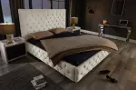 Postel PARIS CHESTERFIELD 180×200 CM béžová lněný potah Postel PARIS CHESTERFIELD 180×200 CM béžová lněný potah