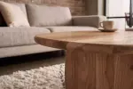 Oválný konferenční stolek SCULPTURA 110 CM masiv akácie