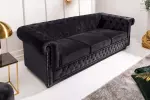 Pohovka CHESTERFIELD 3M 205 CM černá samet Pohovka CHESTERFIELD 3M 205 CM černá samet