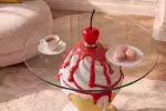 Odkládací stolek ICE CREAM 65 CM červený/bílý Odkládací stolek ICE CREAM 65 CM červený/bílý