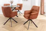 2SET jídelní židle LE GRAND 180° koňakově hnědá/černá pravá kůže/texturovaná tkanina 2SET jídelní židle LE GRAND 180° koňakově hnědá/černá pravá kůže/texturovaná tkanina