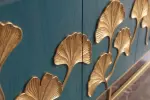 Komoda GINKGO 3D 160 CM tyrkysová/zlatá masiv mango Komoda GINKGO 3D 160 CM tyrkysová/zlatá masiv mango