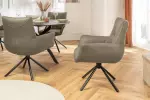 2SET jídelní židle SIGNATURE taupe/černá pravá kůže otočná 2SET jídelní židle SIGNATURE taupe/černá pravá kůže otočná
