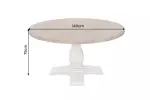 Kulatý jídelní stůl HAMPTONS 140 CM světle hnědý/krémový masiv borovice Kulatý jídelní stůl HAMPTONS 140 CM světle hnědý/krémový masiv borovice