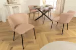 2SET jídelní židle LYON světle růžová manšestr 2SET jídelní židle LYON světle růžová manšestr
