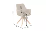 Jídelní židle ALMARA otočná 360° taupe/přírodní pravá kůže
